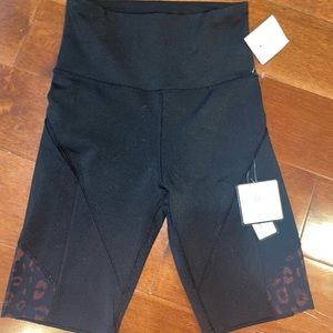 Black & Cheetah Biker Shorts - Size S